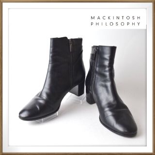 マッキントッシュフィロソフィー(MACKINTOSH PHILOSOPHY)のs115 美品 マッキントッシュフィロソフィー サイドジップ ショートブーツ24(ブーツ)