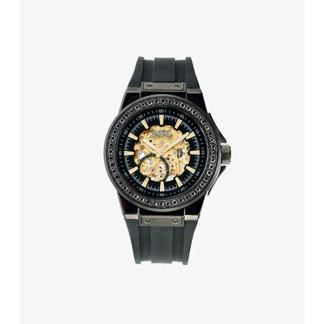 腕時計(アナログ)SJX 自動巻腕時計 TIME PIECE ブラックダイヤ