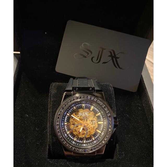 SJX 自動巻腕時計 TIME PIECE ブラックダイヤ