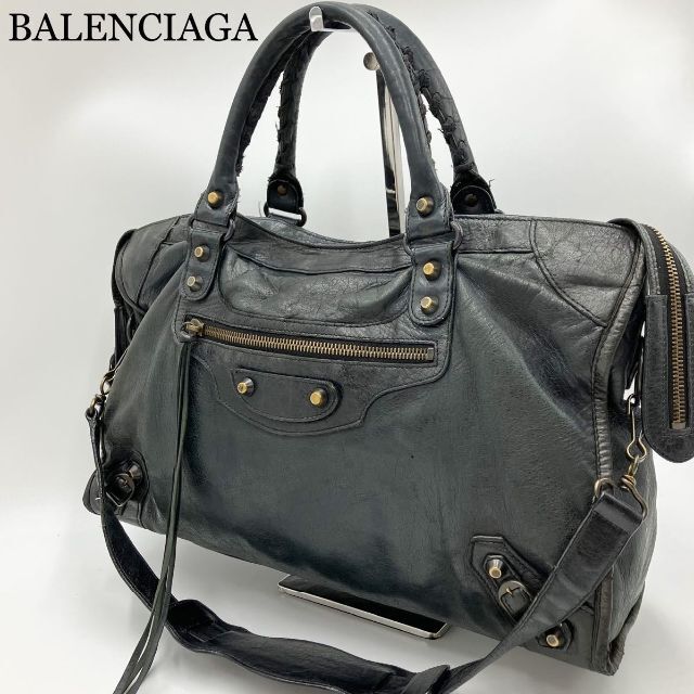 正規 セレブ愛用 BALENCIAGA 2WAY エディターズバッグ BK