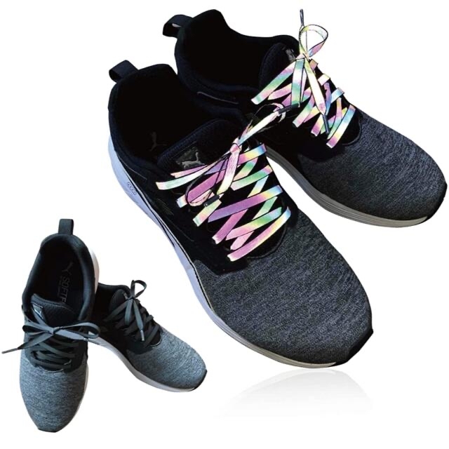 靴紐 靴ひも シューレース 反射 ホログラフィック スニーカー 平 120 白 メンズの靴/シューズ(その他)の商品写真