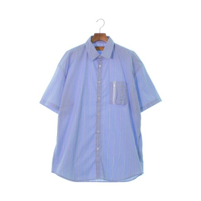 HBNS ハバノス カジュアルシャツ L 水色x白(ストライプ)