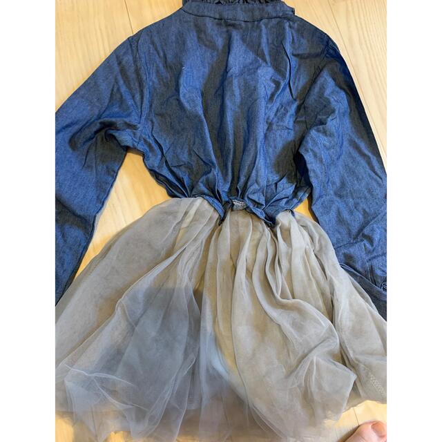 デニムシャツ　ワンピース　120 キッズ/ベビー/マタニティのキッズ服女の子用(90cm~)(ワンピース)の商品写真