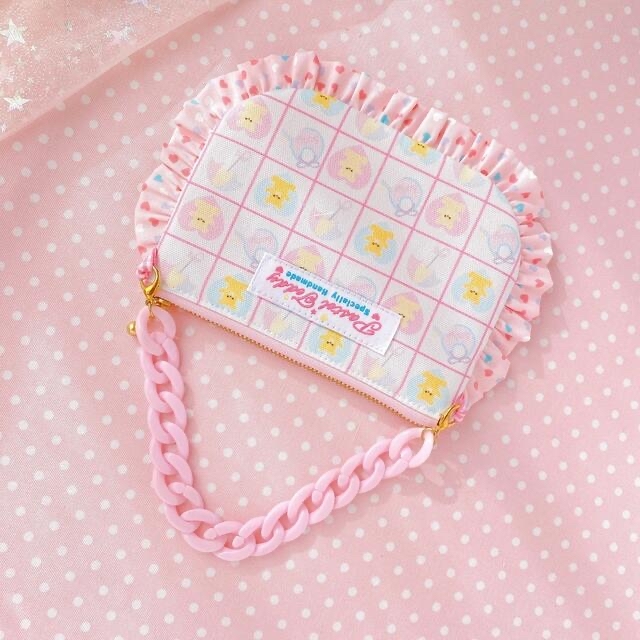 44 女の子 フリルポーチ ハンドメイド ゆめかわ ポシェットの