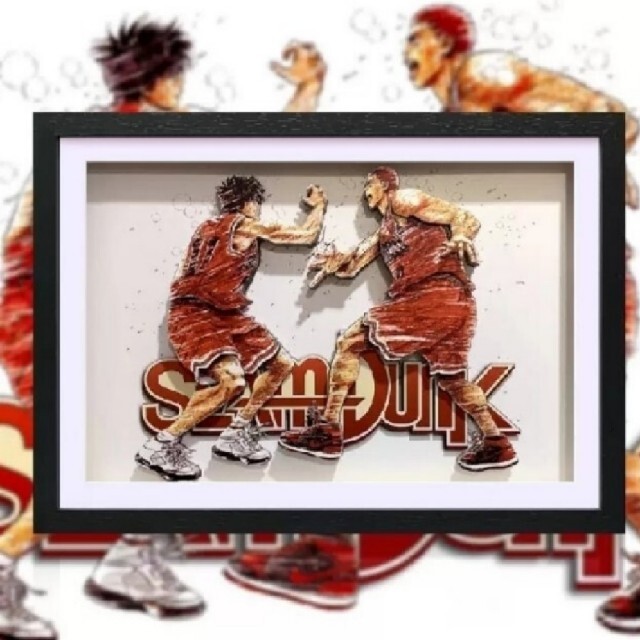 スラムダンク SLAM DUNK 立体 3D アートA 絵画 桜木×流川