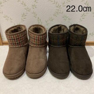 ハリスツイード(Harris Tweed)の＜672＞双子ムートンブーツ22㎝(ブーツ)