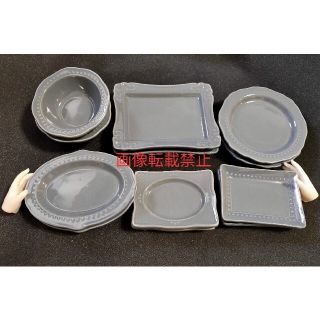 ボークス(VOLKS)の1/3ドールサイズ 食器12個セットグレイ ミニチュアフード 球体関節人形(人形)