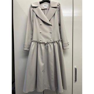 美品✨Rene ロングコート フリル カシミヤ ダークグレー 36