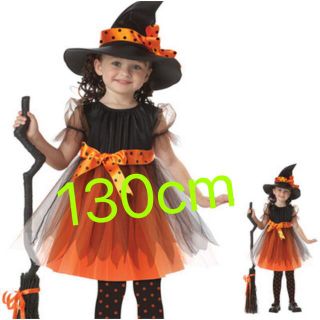 新品　未使用品　ハロウィン コスプレ 魔女 キッズ　子供 ドレス衣装仮装 130(ワンピース)