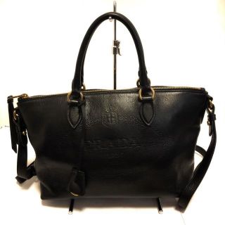 プラダ(PRADA)のプラダ ハンドバッグ美品  - 1BA104 黒(ハンドバッグ)