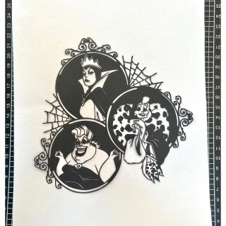 切り絵　ディズニー・ヴィランズ(アート/写真)