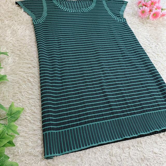 PLEATS PLEASE A-POC フレンチスリーブ ボーダー チュニック