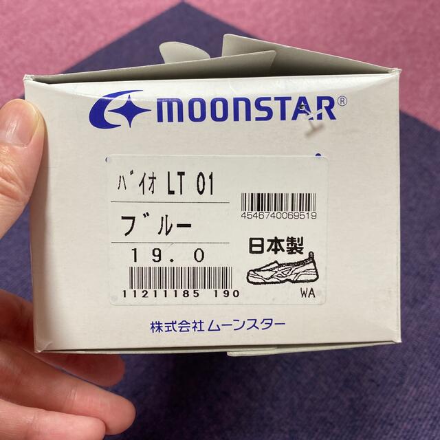 MOONSTAR (ムーンスター)のムーンスター　バイオ　19.0㎝　子供　体育館シューズ　上履き ブルー　キッズ キッズ/ベビー/マタニティのキッズ靴/シューズ(15cm~)(スクールシューズ/上履き)の商品写真