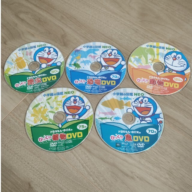 小学館の図鑑NEO DVD5枚セット 昆虫 恐竜 動物 植物 魚