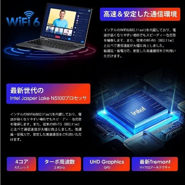 新品 CHUWI MiniBook X ミニノート 日本語キーボード 2K液晶