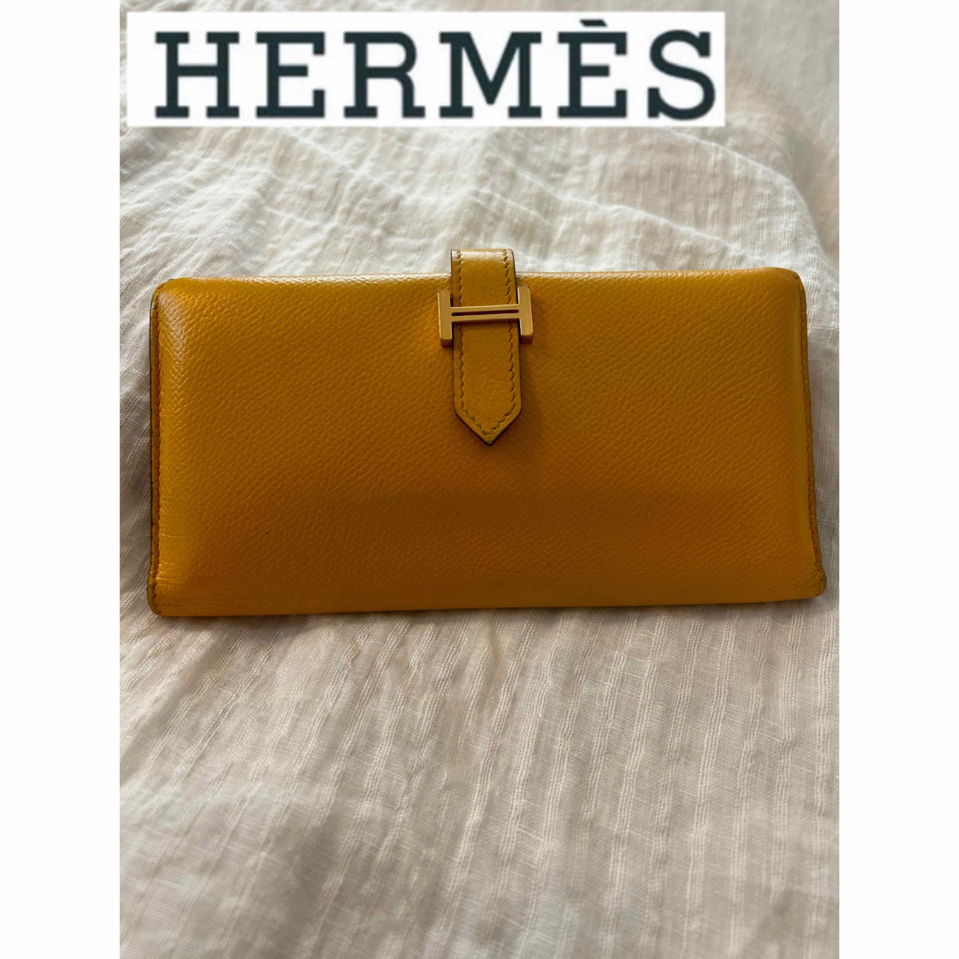 HERMES エルメス 【極美品】 ベアン シェーブル 長財布 □G刻印