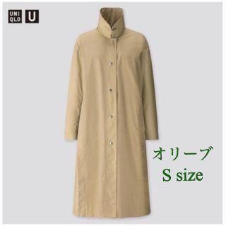 ユニクロ(UNIQLO)のUNIQLO U ユニクロユー　ライトロングコート　オリーブ　Sサイズ(ロングコート)