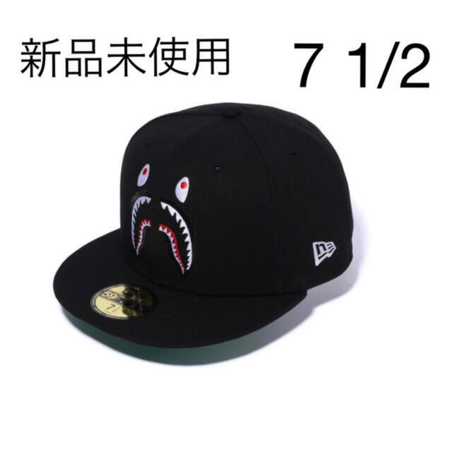 【新品】SHARK NEW ERA 59FIFTY CAP  ブラック　Lブラックサイズ