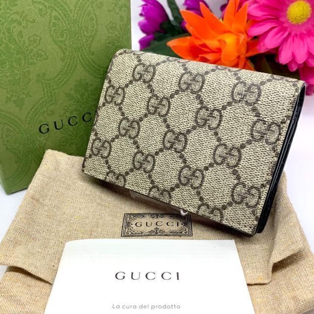 Gucci(グッチ)の極美品　Gucci　グッチ　GGマーモント　黒レザー＆GGスプリーム 財布 レディースのファッション小物(財布)の商品写真