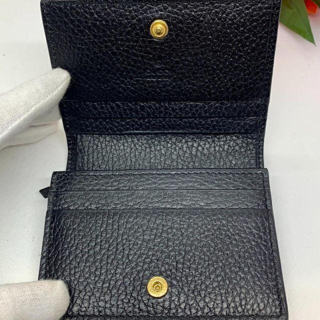 Gucci(グッチ)の極美品　Gucci　グッチ　GGマーモント　黒レザー＆GGスプリーム 財布 レディースのファッション小物(財布)の商品写真