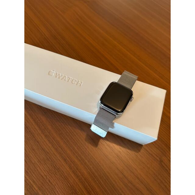 Apple Watch Series 5 44mm シルバー+ミラネーゼループ時計