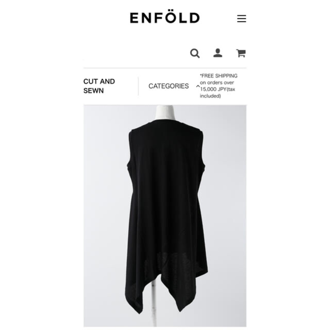 ENFOLD(エンフォルド)のENFOLD☆エンフォルド　カットソー　未使用タグ付き　黒 メンズのトップス(Tシャツ/カットソー(半袖/袖なし))の商品写真