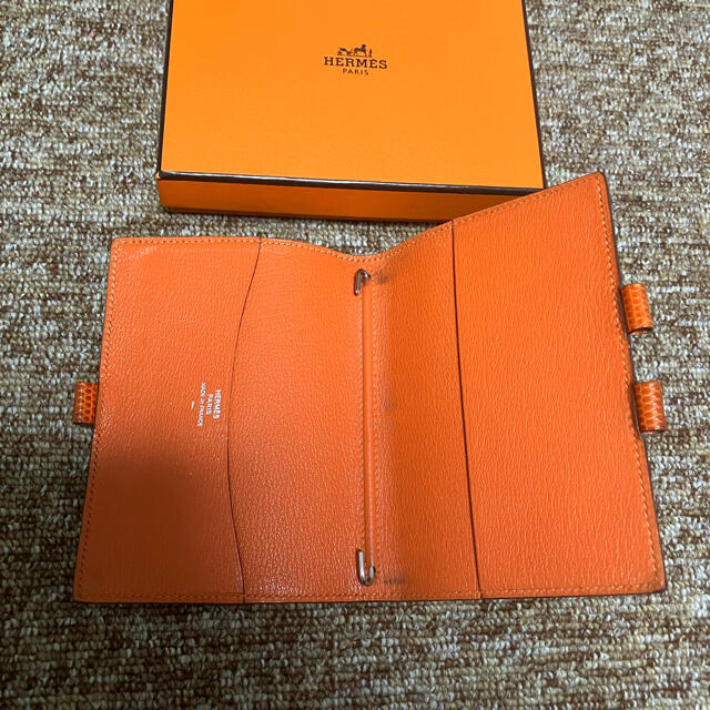 Hermes(エルメス)のtutti様ご専用　エルメス　手帳カバー　オレンジ　リザード　PM メンズのファッション小物(手帳)の商品写真