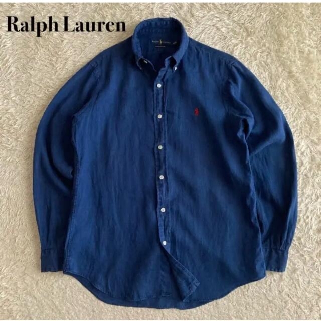 POLO RALPH LAUREN(ポロラルフローレン)のRalph Lauren 麻100%ラルフローレン　ワンポイント リネンシャツ メンズのトップス(シャツ)の商品写真