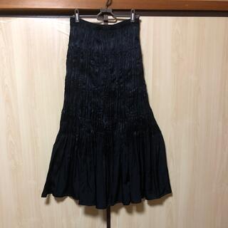 ユニクロ(UNIQLO)の新品☆ユニクロINES黒ツイストプリーツスカート(ロングスカート)