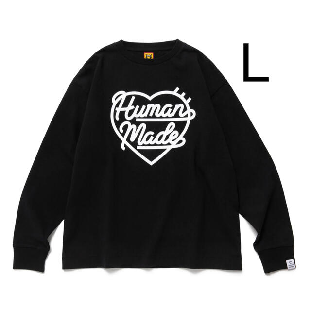 HM25CS046素材HUMAN MADE HEART L/S T-SHIRT BLACK XLサイズ - Tシャツ