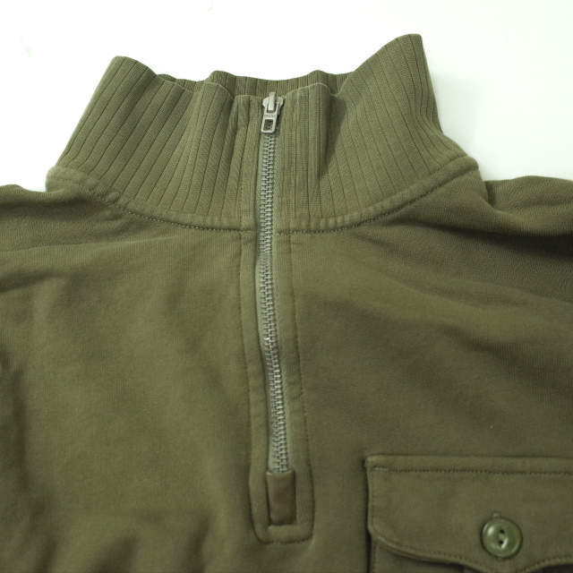 RRL(ダブルアールエル)のRRL ダブルアールエル French Terry Quarter-Zip Sweatshirt ハーフジップスウェット S OLIVE トレーナー プルオーバー リブ Double RL トップス【中古】【RRL】 メンズのトップス(スウェット)の商品写真