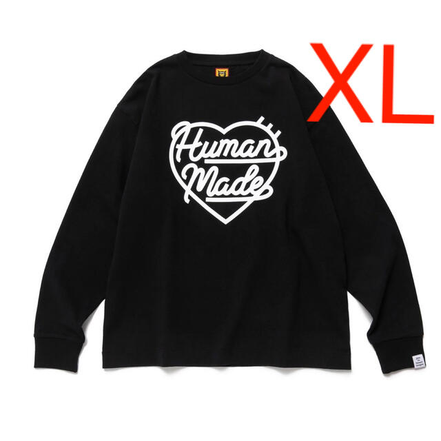 HM24CS008素材HUMAN MADE HEART L/S T-SHIRT BLACK XL