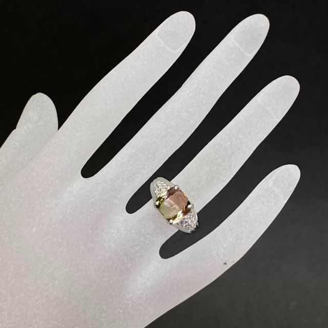 超熱 プラチナ ウォーターメロントルマリン 5.16ct サイズ14号 鑑別書