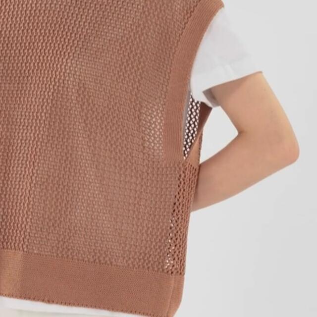 GU(ジーユー)のメッシュバックリボンセーター(半袖)※タグ付き新品 レディースのトップス(ニット/セーター)の商品写真
