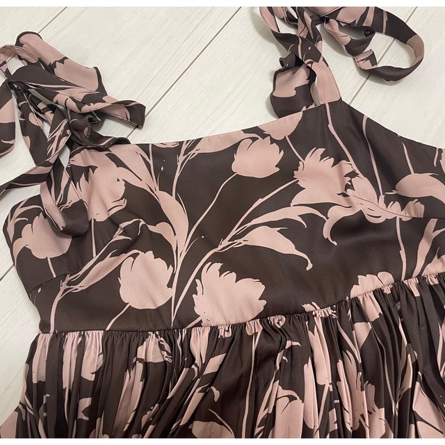 Floral Pleated Satin Cami Dress