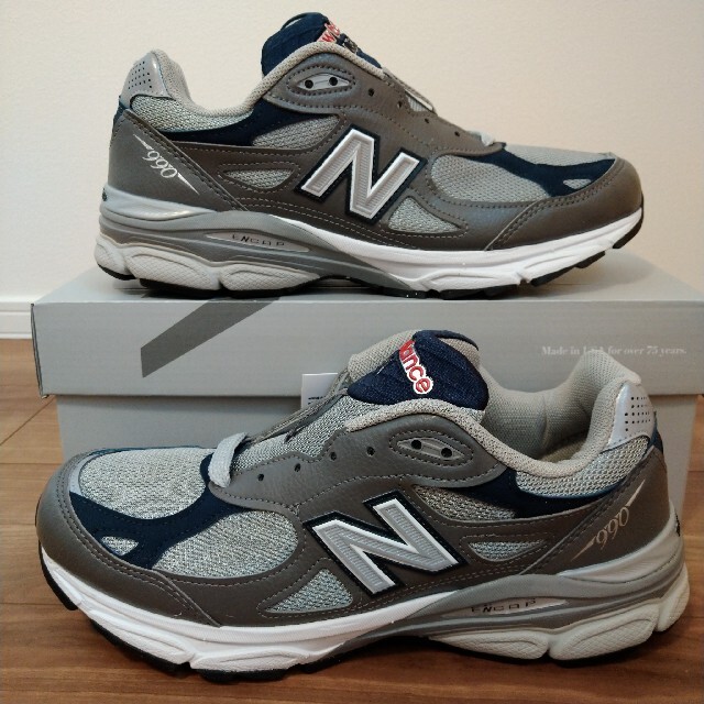 New Balance(ニューバランス)のNew Balance M990GJ3 Gray/Navy　27.5cm メンズの靴/シューズ(スニーカー)の商品写真