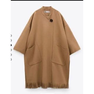 ザラ(ZARA)のZARA ポンチョ　ケープ　キャメル　新品　未使用(ポンチョ)