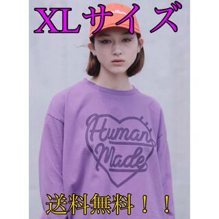 ヒューマンメイド(HUMAN MADE)のHUMAN MADE HEART L/S T-SHIRT パープル　XLサイズ(Tシャツ/カットソー(七分/長袖))
