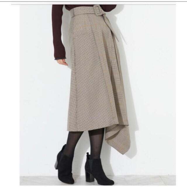 STUDIOUS(ステュディオス)のSTUDIOUS チェックアシンメトリーパターンスカート  レディースのスカート(ロングスカート)の商品写真