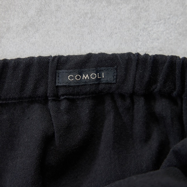 22ss COMOLI コモリ 空紡オックス ドローストリングパンツ 2 黒 上品