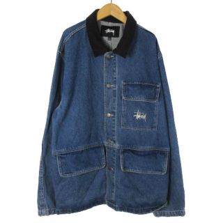 ステューシー(STUSSY)のステューシー デニム チョアジャケット ジージャン ロゴ エンブロイダリー L(Gジャン/デニムジャケット)