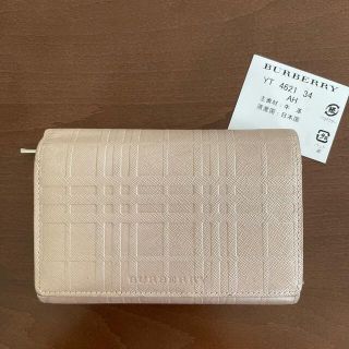 バーバリー(BURBERRY)のBURBERRY   三つ折り　財布　エンボスチェック　型押し　レザー(財布)