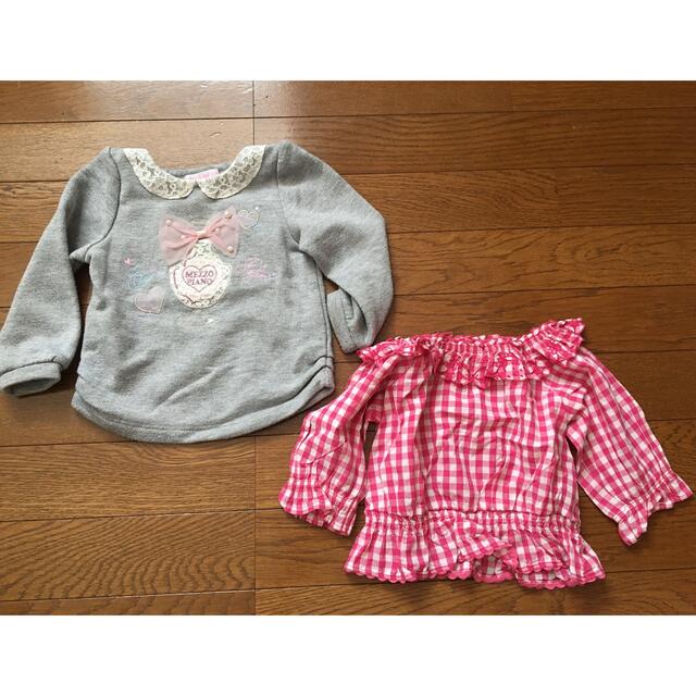 mezzo piano(メゾピアノ)のメゾピアノ　トップス2枚セット　90 キッズ/ベビー/マタニティのキッズ服女の子用(90cm~)(ブラウス)の商品写真