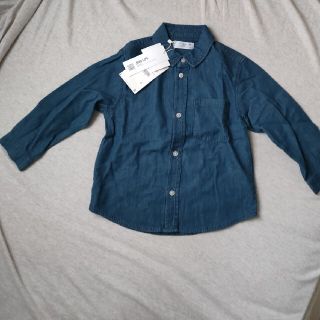 ザラ(ZARA)の未使用新品 ZARA 98cm デニムシャツ ザラ 長袖シャツ 前ボタン(ブラウス)