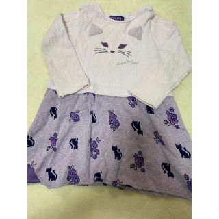 アナスイミニ(ANNA SUI mini)のアナスイミニ　90サイズ　ネコ顔　ワンピース(ワンピース)