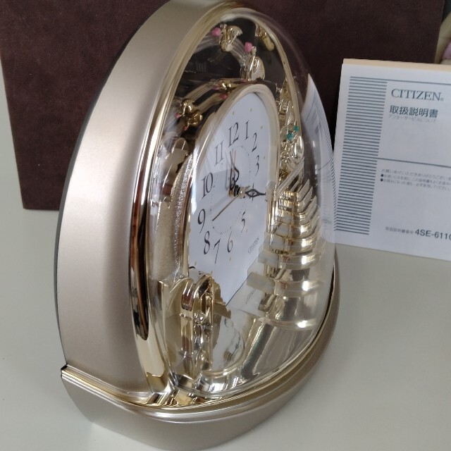 優先配送 CITIZEN シチズン ゴールド置時計 振子時計 太陽と三日月の