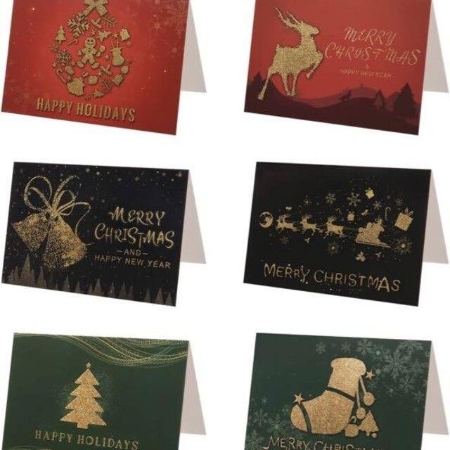 値頃 Kesote 24枚セット メッセージカード クリスマスカード カード+レター+ラッピング
