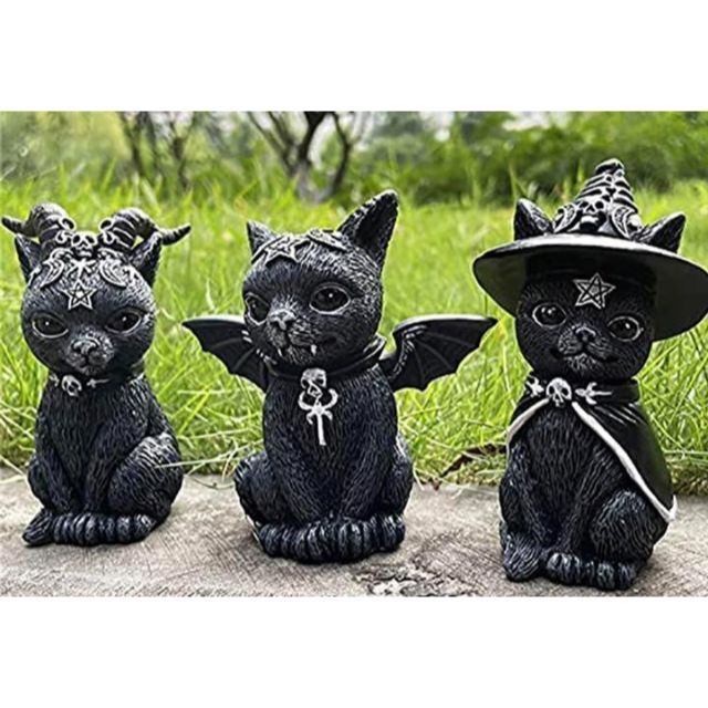 超かわいい♡猫の魔女仮装置物ブラックカラー帽子悪魔ヤギ魔法使いバットマンコウモリの通販 by りん's shop｜ラクマ