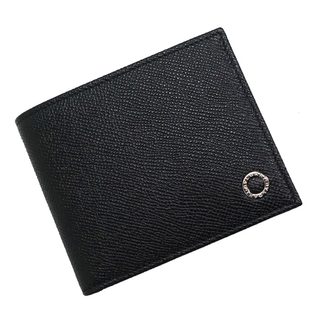 正規品 ブラック グレインレザー 二つ折り財布 ブルガリブルガリマン ブルガリ - BVLGARI 黒 BVLGARI（新品・未使用品） 38116 折り財布