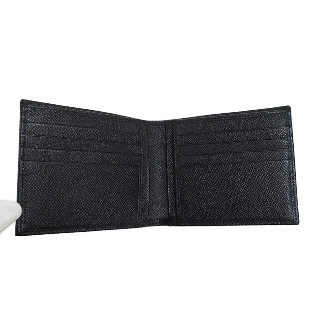ブルガリ ブルガリブルガリマン 二つ折り財布 グレインレザー ブラック 黒 38116 BVLGARI（新品・未使用品）